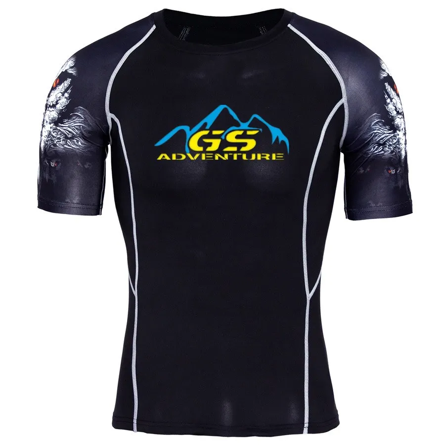 color 1 ADVENTURE GS напечатанная 3D мужская футболка фитнес быстросохнущая футболка с коротким рукавом компрессионная Мужская рубашка ММА футболка мужские s Топы лето - Цвет: color 1