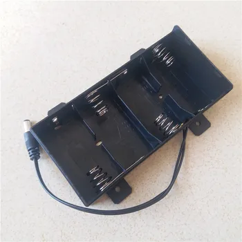 

2pcs D type battery holder Number 1 battery box cover 4 bit with DC head line mounting hole size battery box series 6V