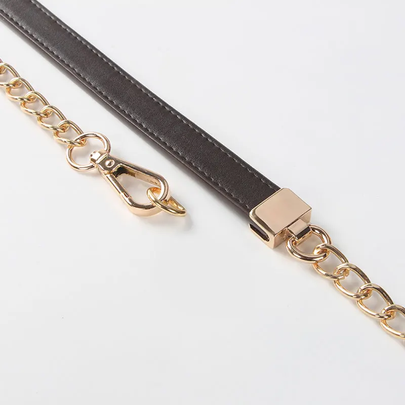 58cm120cm Chain Pu Leather Bag Straps Handbag Metal Bag Belts Replacement Bag Chain Pure Color Shoulder Bags Handle Accessories