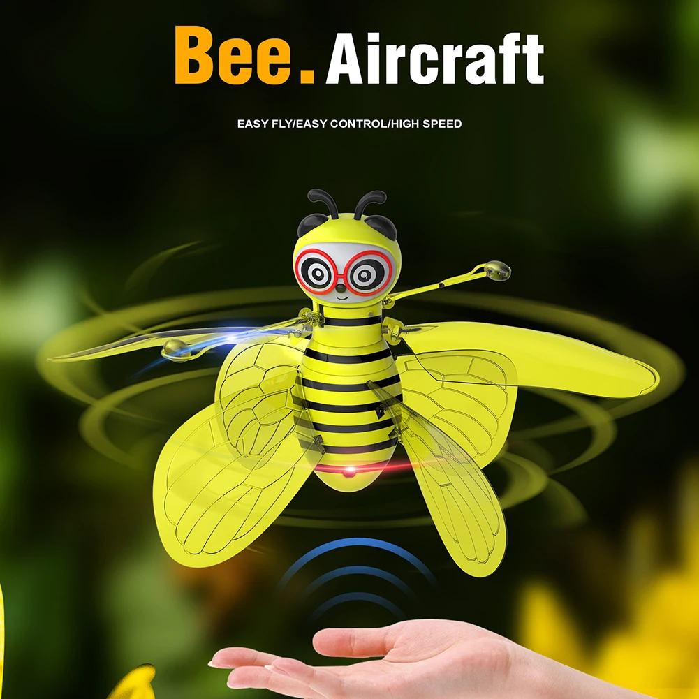 Открытый датчик жеста мини летающий пчела беспилотный вертолет милые дети инфракрасный самолет электронная игрушка Дистанционное управление подарок для дома