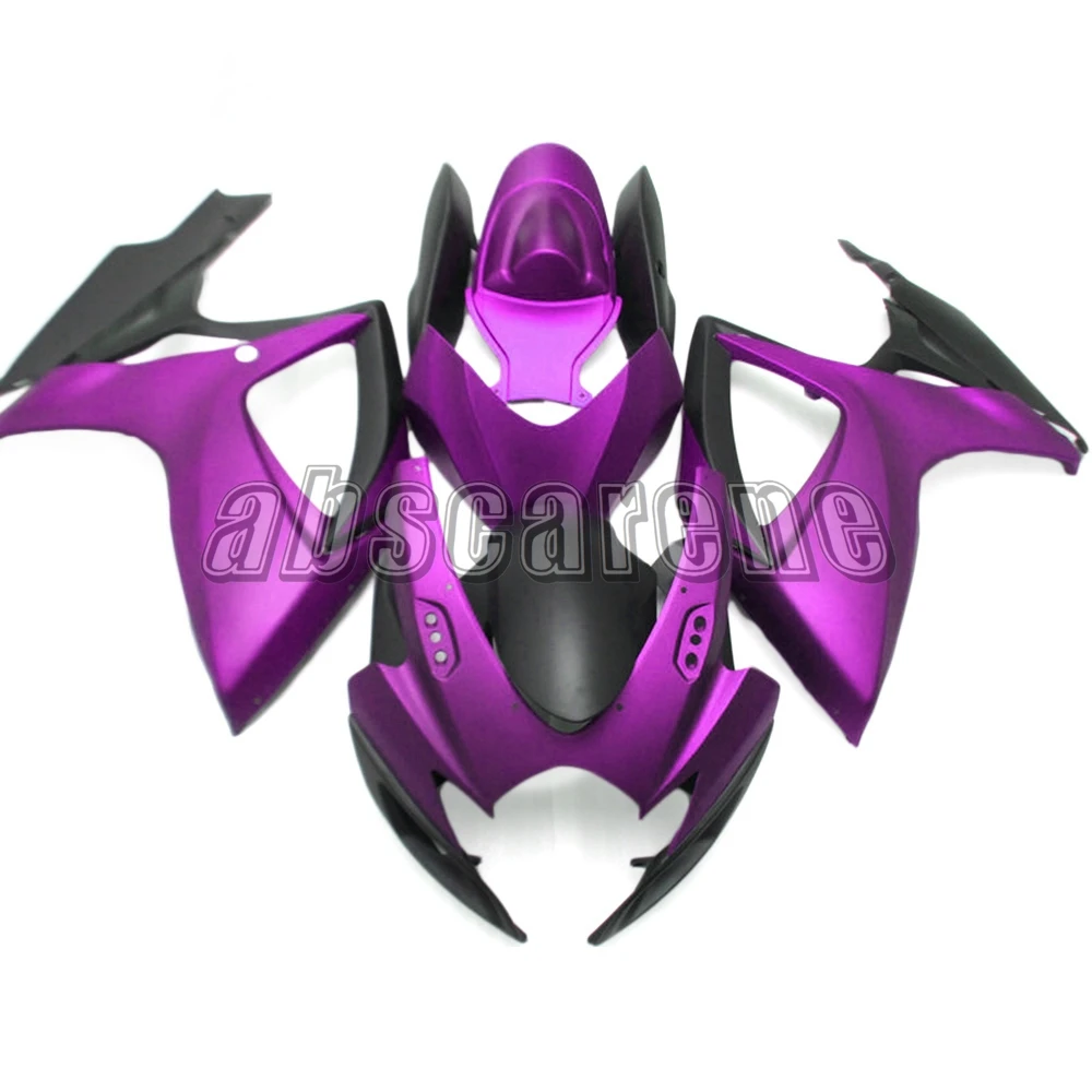 Мотоцикл Полный обтекатели для Suzuki GSXR600 GSXR750 K6 2006 2007 G-SXR600 ABS пластик инъекции кузова матовый фиолетовый черный
