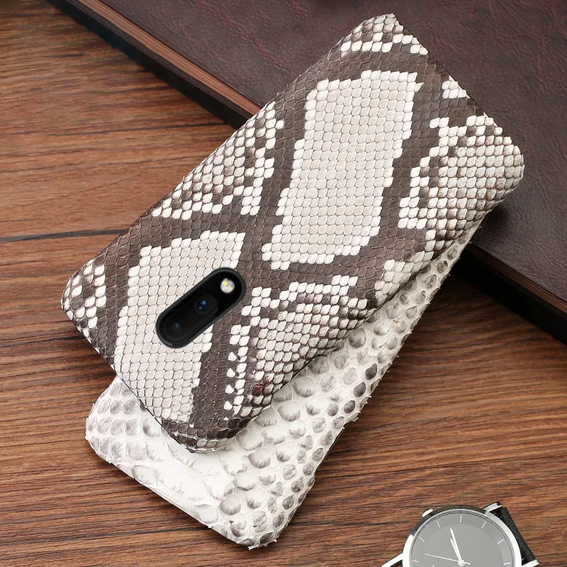

Luxury Phone Case For Oneplus 6 6T 7 7T Pro Case For 3 3T 5 5T Real Python Skin Back cover