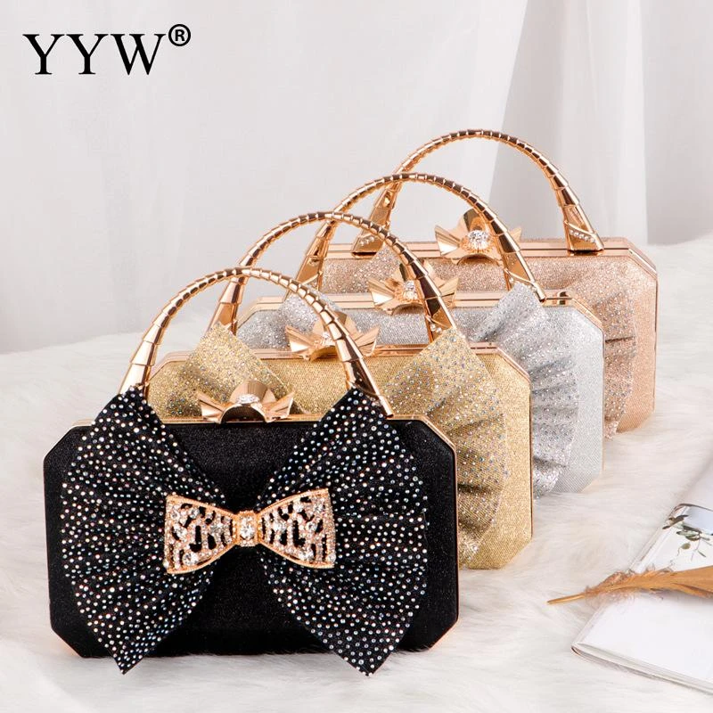 Bolsos mano de noche Vintage lazo, con purpurina de diamante, bolsos brillosos con forma de mango superior, elegantes, para fiesta de boda, Estilo Princesa, 2021| | AliExpress