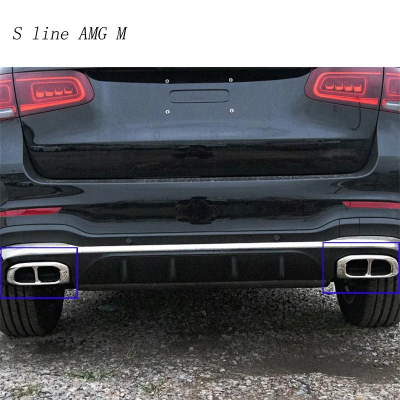 Автомобильный стайлинг автомобилей хвост горло Декор Рамка для Mercedes Benz GLC 2020