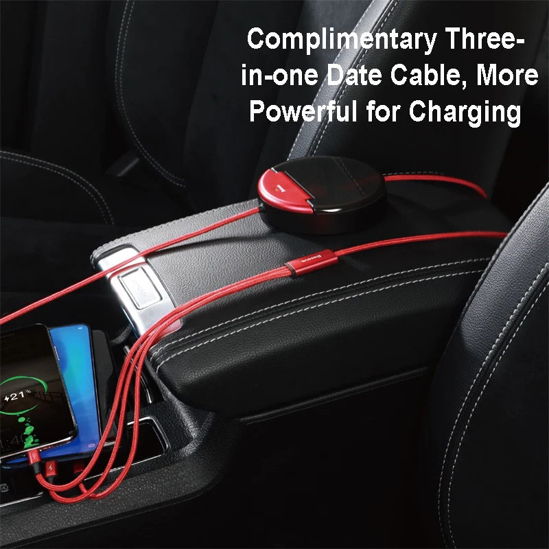  Baseus USB zu Typ-C Dual USB Port Auto Kabel Organizer 3 in 1 USB Kabel für Huawei iPhone 6 7 8Plus