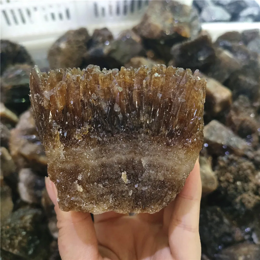 Top Natural yellow amber calcite raw stone crystal gem collection of rough rock mineral specimens healing home decor | Дом и сад