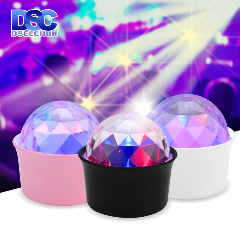 

Mini Wireless Disco Ball Light Music Sound Activated LED Party Light Portable USB Rechargeable Car atmosphere RGB DJ Stage Light