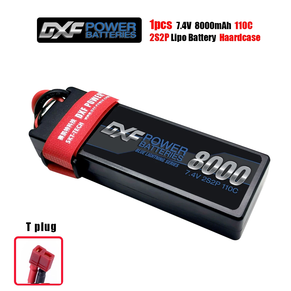 1PCS8000HARDDEAN DXF 7,4 V 110C 8000mAh Lipo батарея 2S2P RC Lipo батарея с Dean/T XT60 XT90 Разъем для RC модель автомобиля Лодка Грузовик 1/8 RC автомобиль - Цвет: 1PCS8000HARDDEAN