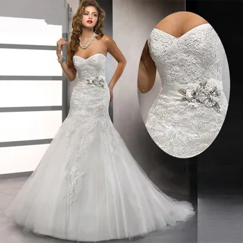 

2018 Sexy Noble Luxury Light Ivory Beaded Motif Bow Sash Lace Up Free Shipping Mermaid bridal Gowns mother of the bride dresses
