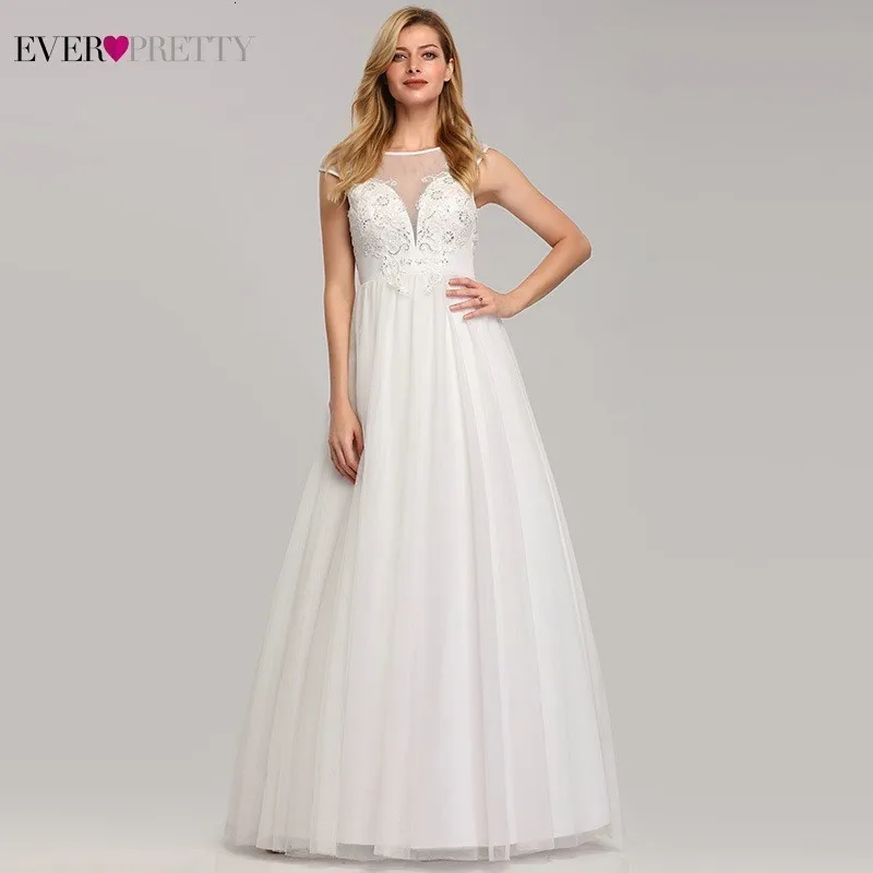 Новые белые кружевные свадебные платья, красивые сексуальные платья без рукавов с v-образным вырезом и аппликацией, вечерние свадебные платья, Vestidos De Novia