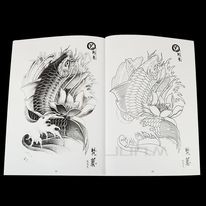 А4 тату-книга Дракон Лев слон статуя Будды Дизайн Эскиз флэш-книга тату флэш-альбом 66 страниц