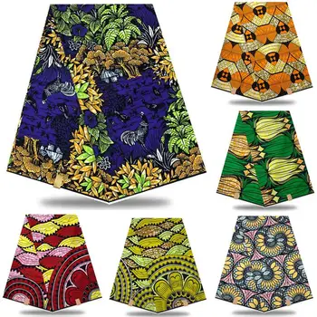 

High Quality 100% cotton African Nigerian Prints Angola wax Fabric Real Ghana Wax for Party Dress 6 yards NXS06