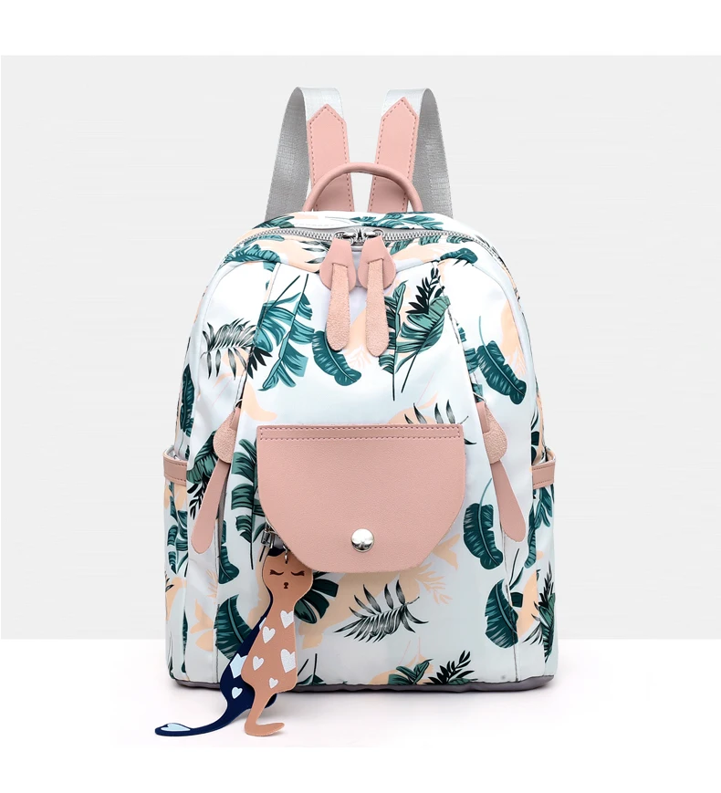 Women Backpack Flower Printing School Backpacks For Teenage Girls Nylon Bookbags Lady Daily Travel sac Shoulder Bags XA511H
