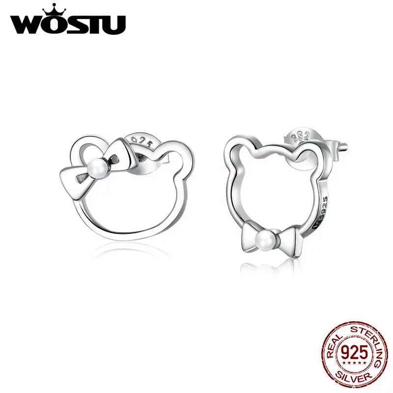 WOSTU хит продаж Reak 925 пробы серебро Miss & Mr медвежонок пара маленькие