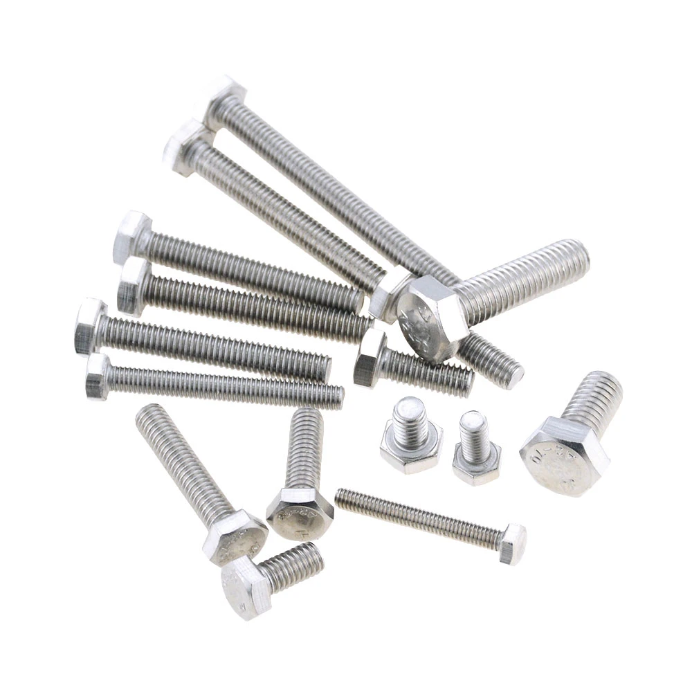 HEXAGON HEAD SET SCREWS FULLY THREADED METRIC BOLTS A2 STAINLESS M4-M5-M6-M8-M10