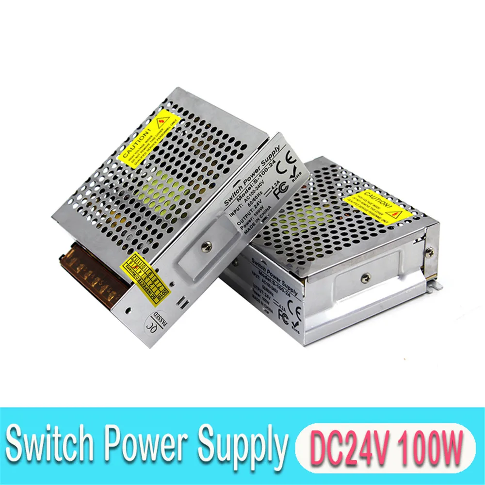 Регулируемый 24 В DC Блок питания 4.2A 100 Вт трансформаторы 110 В 220 В AC DC24V переключатель питания s источник питания для Светодиодный модуль освещения CCTV двигателя