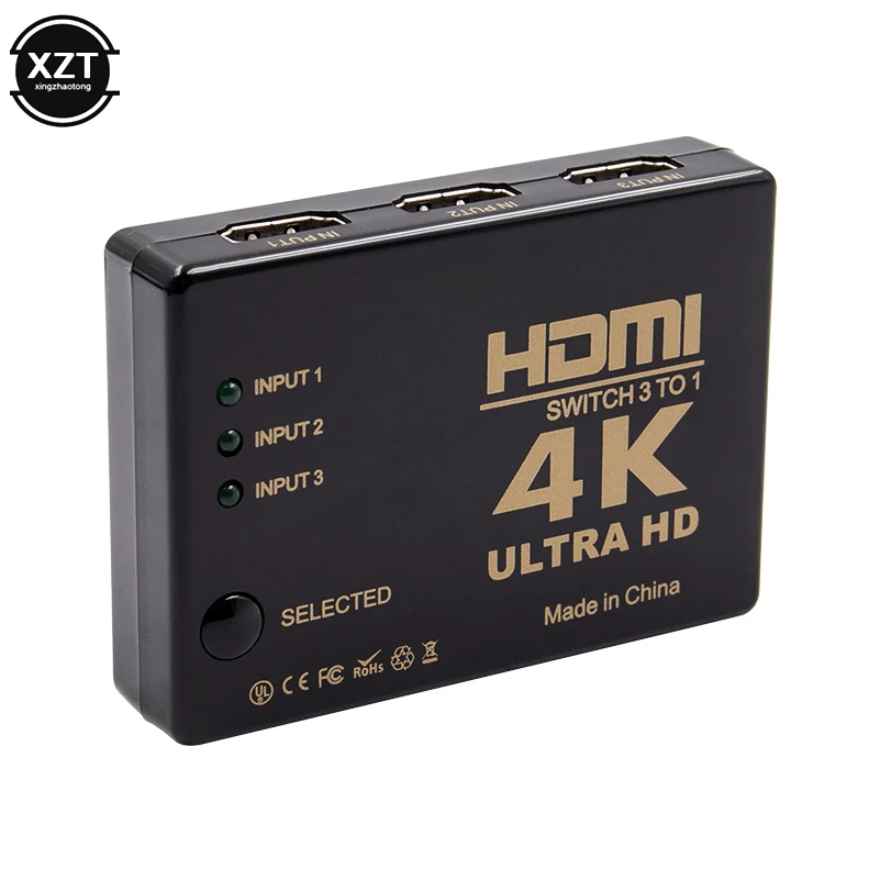 HDMI переключатель 3 порта 1080P Переключатель Селектор 3x1 сплиттер коробка Ultra HD для