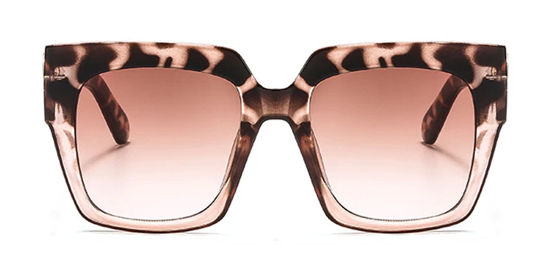 WTYJ017 LeoparedPink MIZHO модные белые большие квадратные солнцезащитные очки для женщин винтажные качественные черные градиентные солнцезащитные очки негабаритные женские брендовые дизайнерские - Цвет линз: WTYJ017 LeoparedPink