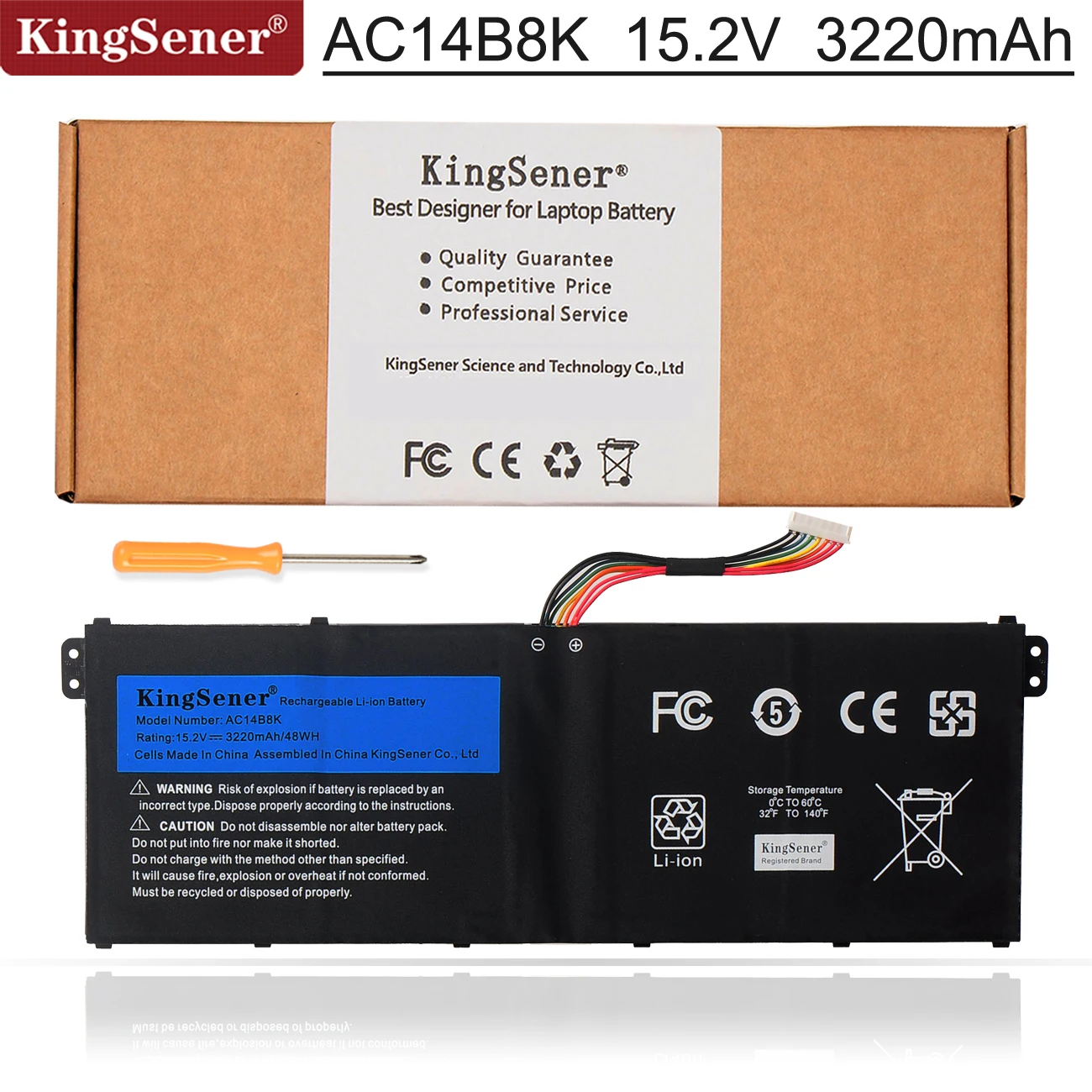 Аккумулятор KingSener AC14B8K для ноутбука Acer Nitro 5 AN515-51 Predator Helios 300 N17C1 Aspire A515-51G N17C4 A717-71G |