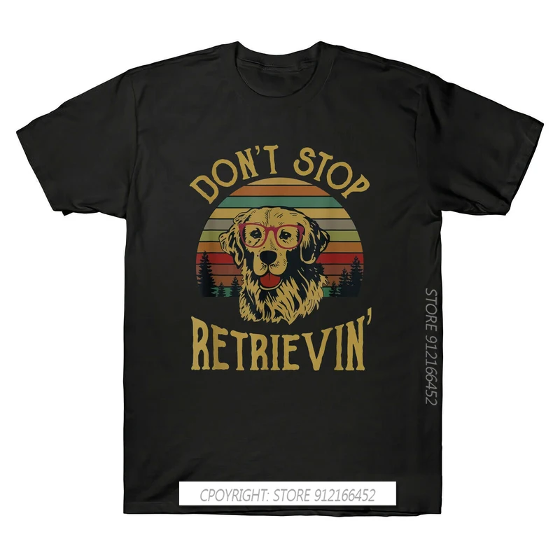Golden Retriever Lover Shirt Don Not Stop Retrievin T-Shirt Da Uomo Vintage Comfort Nero Hip Hop Top Estetica Estate T-Shirt Da Uomo