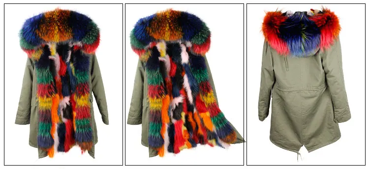 Модная Длинная зимняя куртка, пальто, женская зимняя верхняя одежда, толстые парки, теплое пальто с капюшоном и воротником из натурального меха енота, пальто-40 градусов