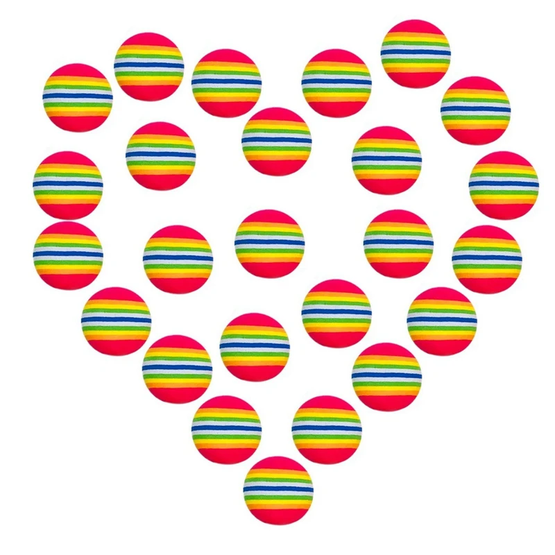 25Pcs 3.5CM Cat Toy Balls Interactive EVA Soft Foam Rainbow Kitten Toys Ball for Outdoor Play Activity Chase Training | Дом и сад