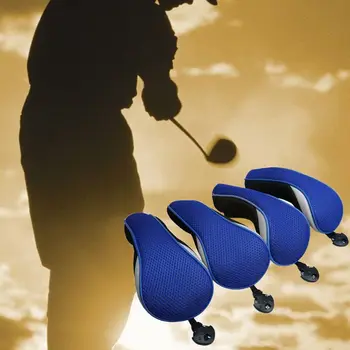 

4 Pcs Golf Club Head Covers High Elastic Breathable Long Neck Interchangeable