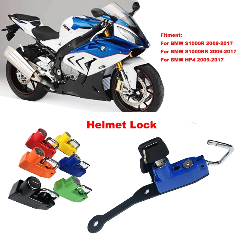 

Motorcycle Helmet Lock with 2 Keys for BMW S1000R S1000RR HP4 2009-2017 Aluminum alloy 6 color Helmet Lock Hanger 2015 2016 2017
