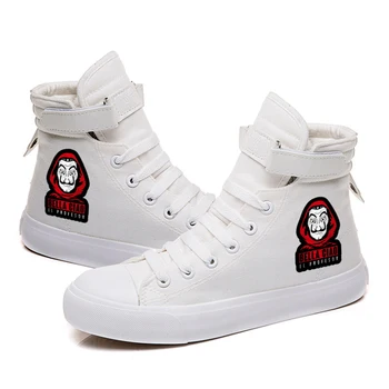 

La Casa De Papel Unisex Canvas Breathable Flat Shoes Lace-up Street Fashion Casual Sneaker for Boy Girl