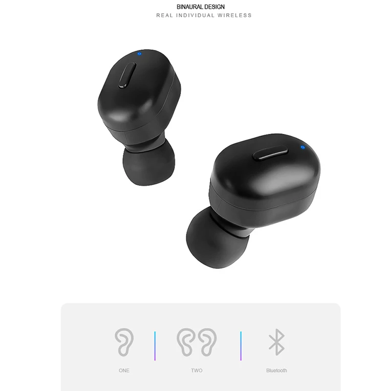 TWS Wireless Headset Bluetooth 5 0 Headphones 3D Stereo Noise Canceling Headset Earbuds for iPhone x Samsung