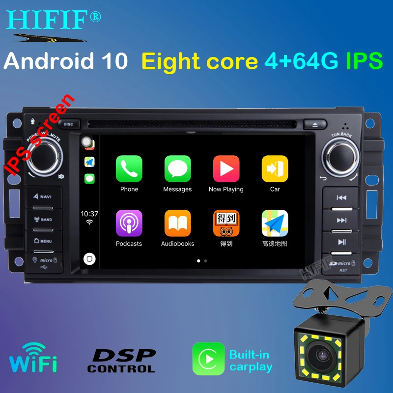 IPS 8 ядер Android 10 Автомобильный DVD Радио GPS стерео для Jeep Liberty Wrangler Компас Commander Grand