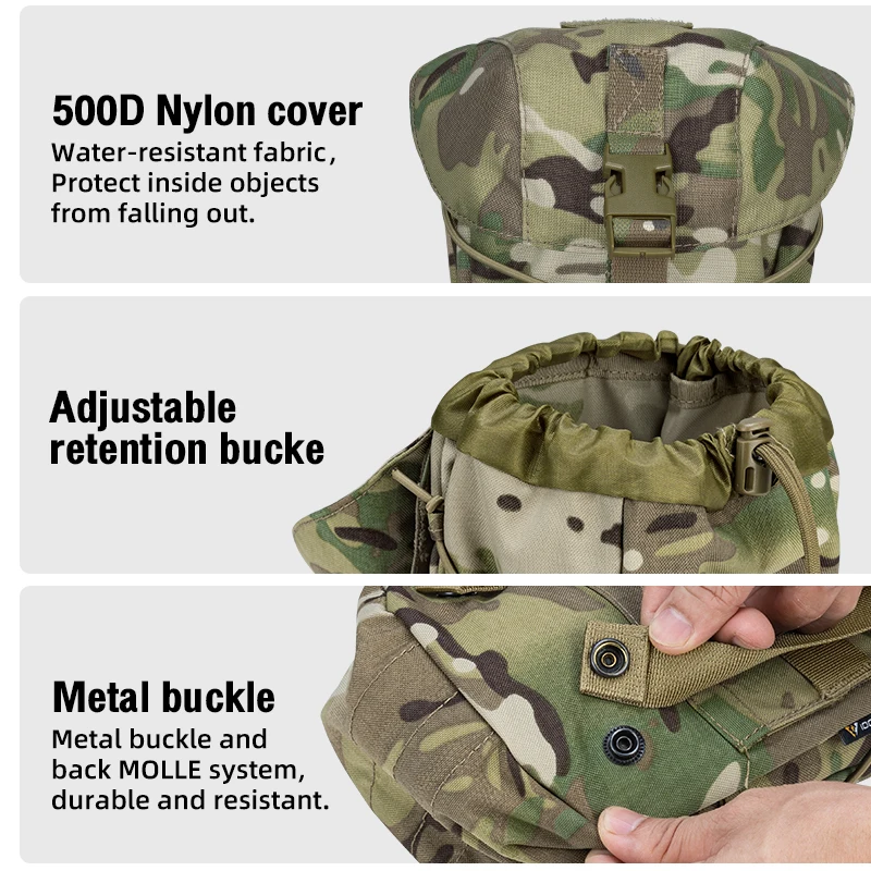 IDOGEAR SPORTS Tactical Utility Storage Sleeve - Large Gas Mask Pouch, Multi-Function Bag For Helmet/Jacket