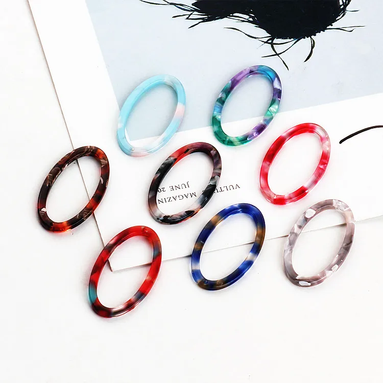 DIY ear jewelry accessories Japan Harajuku wind acetate oval ring earrings pendant material | Украшения и аксессуары