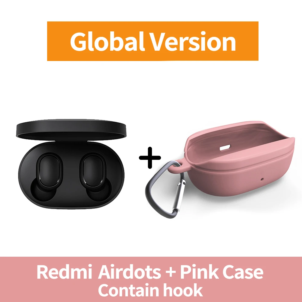 Xiaomi Redmi Airdots TWS Bluetooth 5,0 наушники стерео беспроводные активные шумоподавления с микрофоном Bluetooth Наушники управление AI - Цвет: GN Add Pink Case