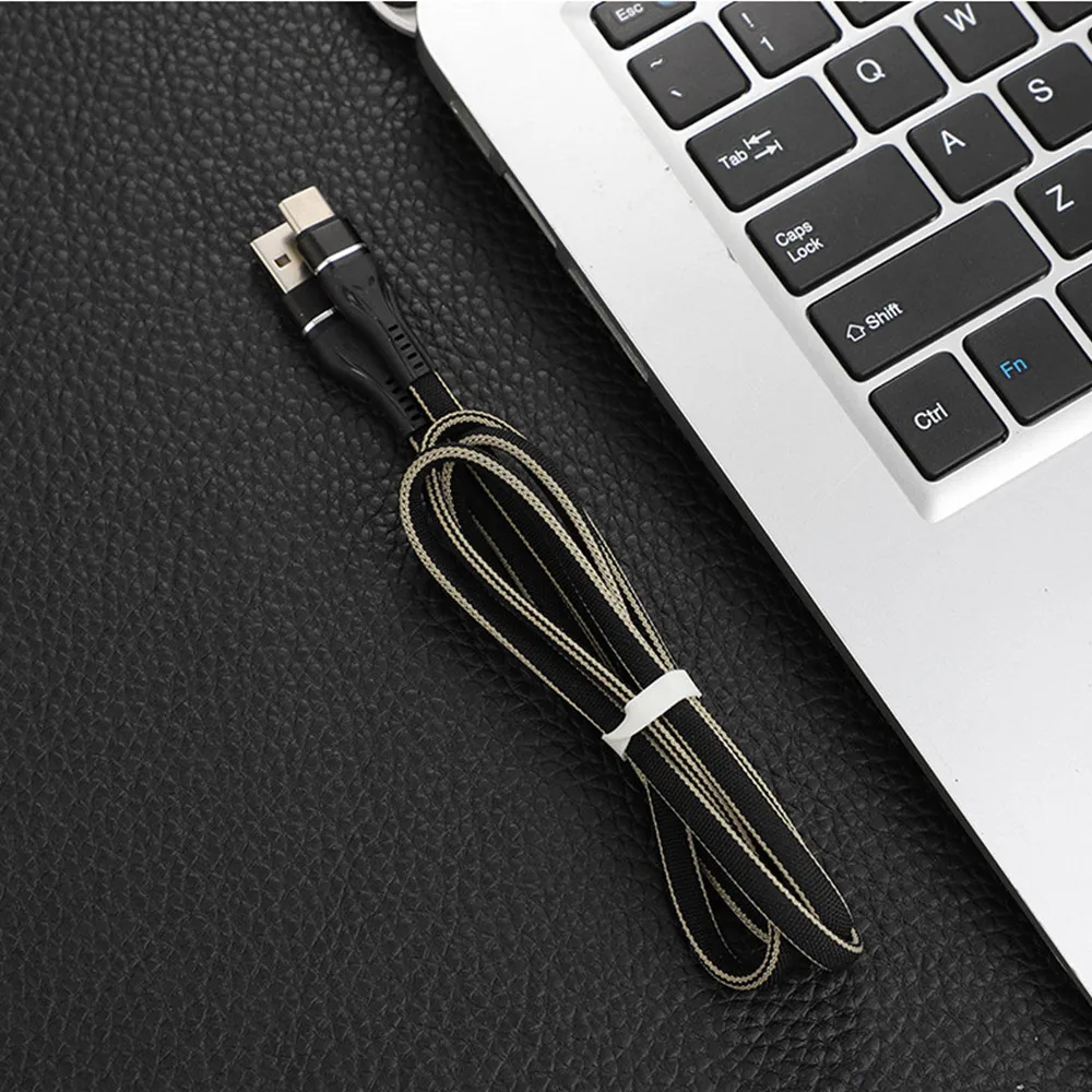 Usb type-C кабель 1 м для huawei samsung oppo Быстрая зарядка кабель для передачи данных USB C для xiaomi htc vivo плоский плетеный провод красный синий серый - Цвет: Black