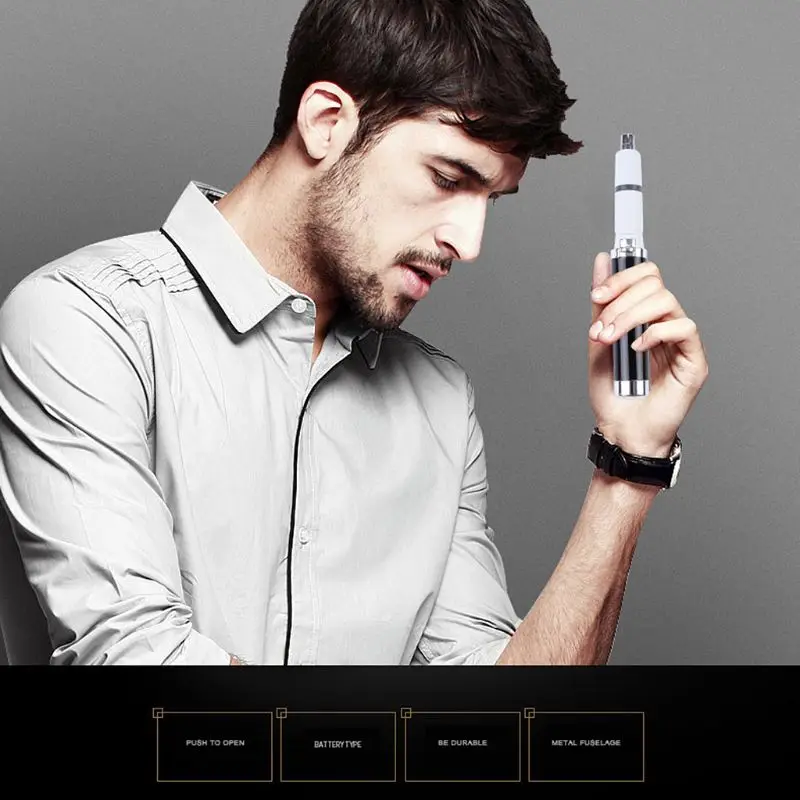  Eyebrow Nose Ear Hair Clipper Battery Supply Beard Electric Nose Ear Trimmer with 360°Rotating Wate