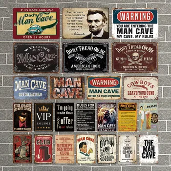

Vintage Handsome Man Bar Metal Sign Plaque Retro Man Cave Bar Tin Sign Metal Wall Art Decorative Plate Club Decoration Board