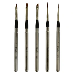 Taklon – pinceaux de peinture d'art, capuchon en acier de haute qualité, multi fonctionnels, avec pochette en PU, 5 pièces/ensemble WPS 1 