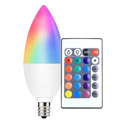 Ampoule LED E12, couleur bougie, signe néon, rvb, télécommande, éclairage, lampe intelligente, variable, pour la décoration de la maison, 220V 