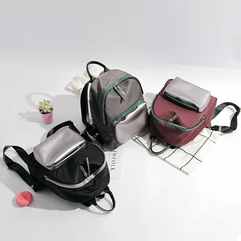 

2019 spring and summer new anti-theft backpack women bags Korean fashion trend canvas Oxford cloth color matching small backpack