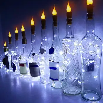 

Candle Light String Silver Line Fairy Garland Bottle Clip And Glass Craft Wedding Christmas Holiday Decoration Hook