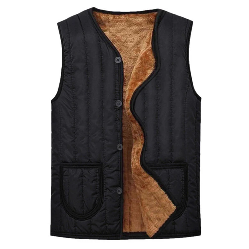 

Thicken Fleece Warm Vest Men's Sleeveless Jacket Winter Jacket Undershirt Clothes 2021 New