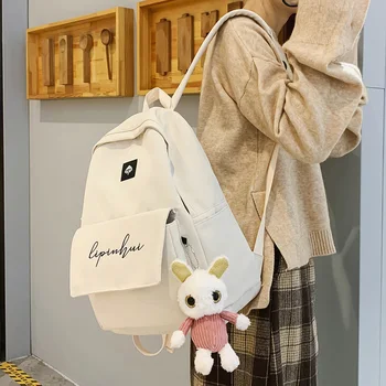 

Student Female Cute Backpack Waterproof Nylon Women School Bag Fashion Girl Book Backpack Embroidery Kawaii Lady Bags Luxury New