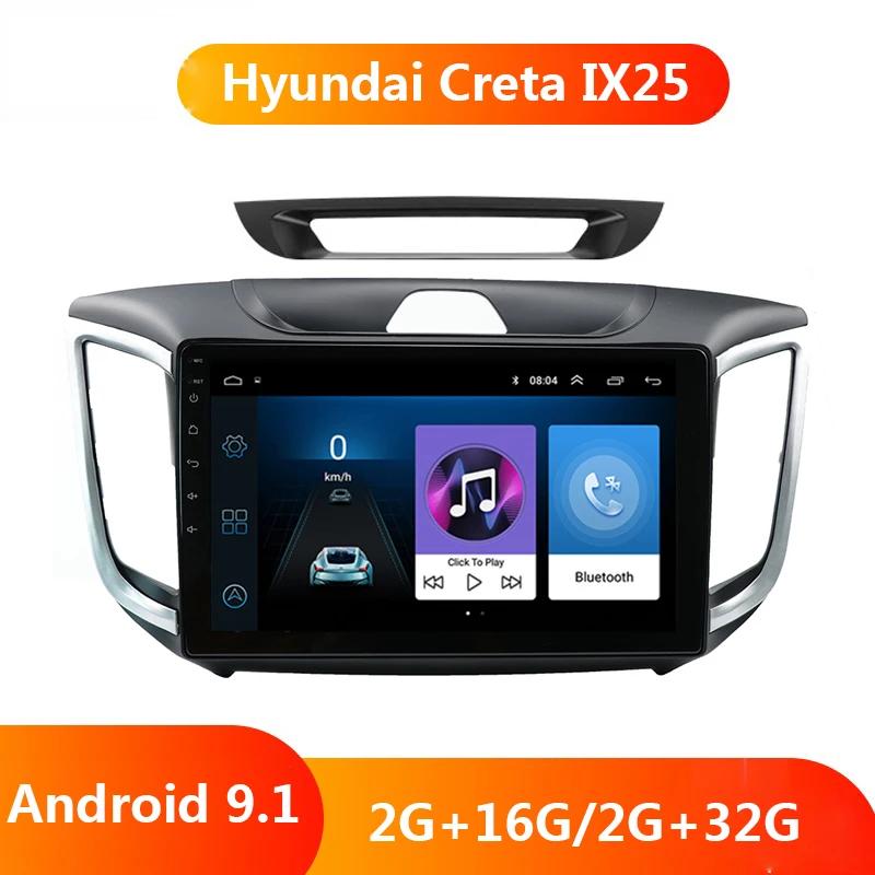 Автомагнитола 9 дюймов 2 Din Android 1 для Hyundai Creta IX25 2015 2018 GPS Wifi BT сенсорный экран