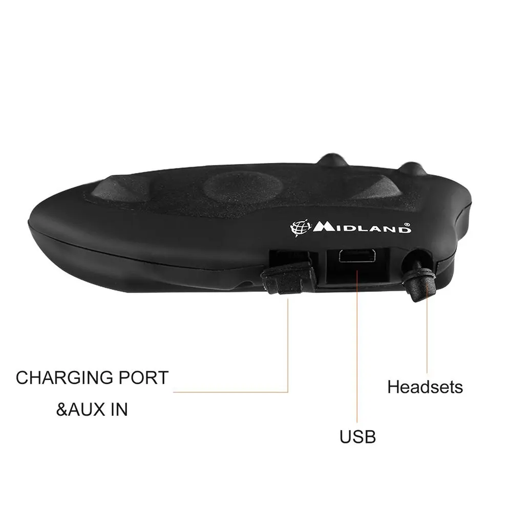 Черный Прочный MIDLAND BTX1 мотоциклетный шлем гарнитура домофон Hands-free Interphone FM Rider-to-Passanger домофон