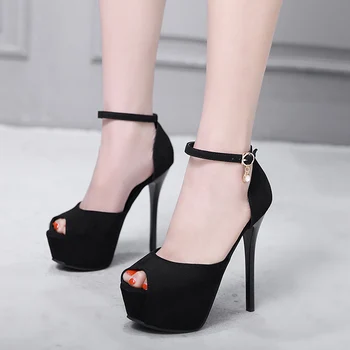 

2020 summer best selling model women's shoes 14cm / 15 cm high-heeled sandals super stable thick heel stage shoes wedding shoes