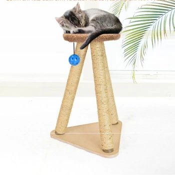 

Cat Climbing Scratcher Tree DIY Cats Scratching Post Toys Pet Play Frame With Bell Ball Kitten Sisal Rope For Cat Climbing Frame