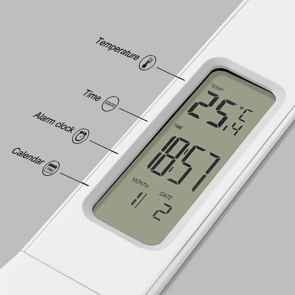 СВЕТОДИОДНЫЙ цифровой Настольный светильник с сенсорным затемнением, регулируемая настольная лампа с календарем и будильником, складная Встроенная перезаряжаемая батарея