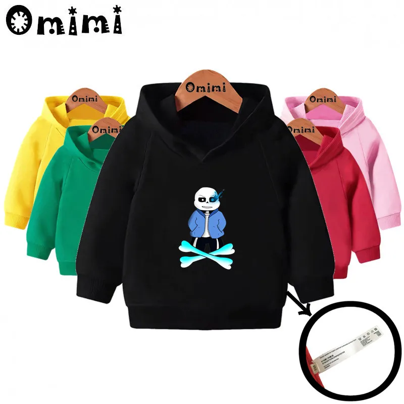 Skull Brother Undertale Sans/свитшоты; детские толстовки с капюшоном; крутой пуловер для малышей; топы для девочек и мальчиков; осенняя одежда; KMT2405