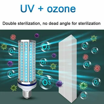 

60W UV Sterilizer Corn Light-Ultraviolet E27 LED Ozone-Germicidal Remote Control Lamp Timer Kill Dust Mite Disinfection Lamp